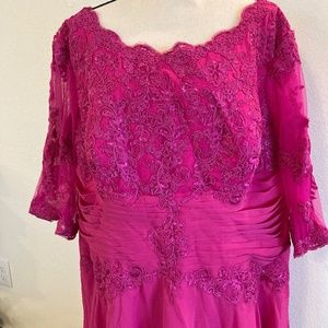 Hot pink mother-of-the-bride dress